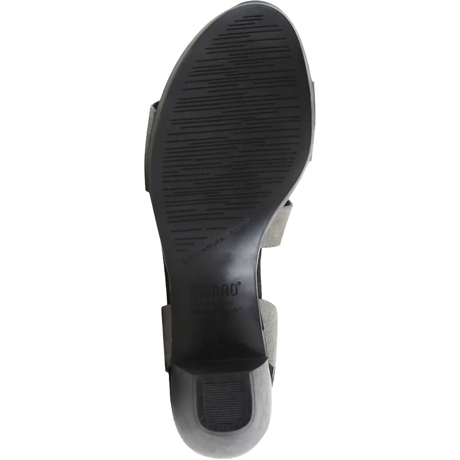 Munro - Women's Lucia Gunmetal Metallic Suede Heels Sandal