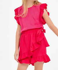 Good Girl - Ribbon Tie Ruffled Skort