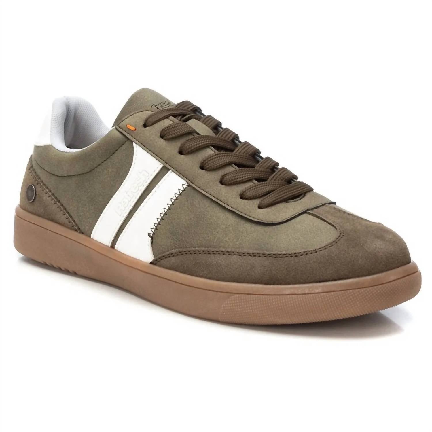 Xti Men's Lace-up Canvas Casual Sneakers in khaki - men's sneaker - alternate view