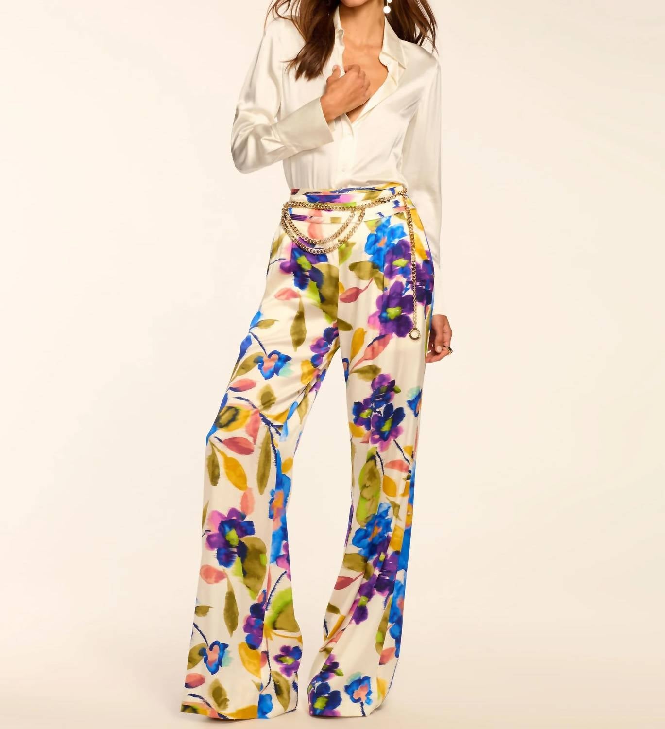 Ramy Brook - Joss Printed Silk Wide Leg Pants
