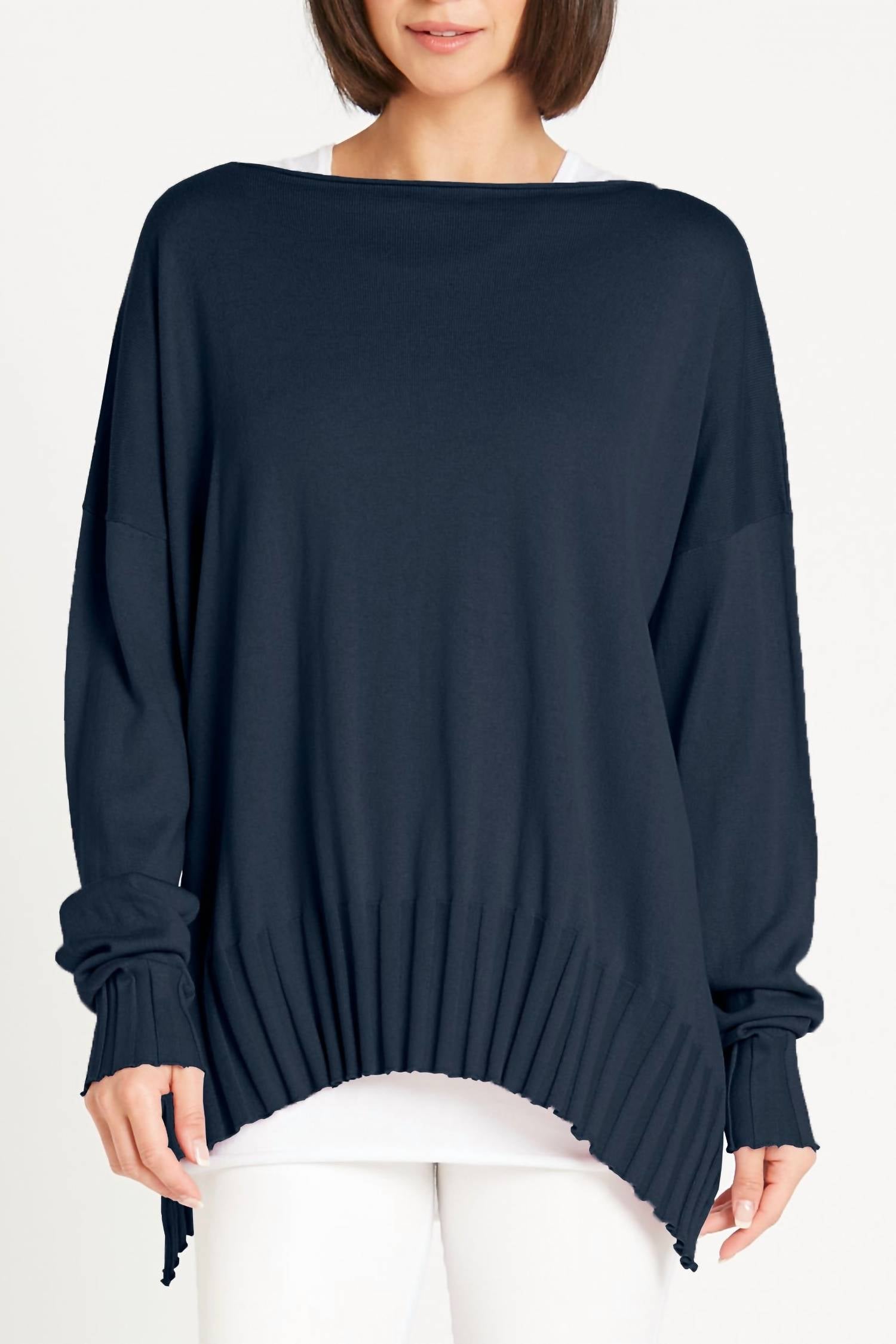 Planet By Lauren G. - Ribbed Boatneck Top