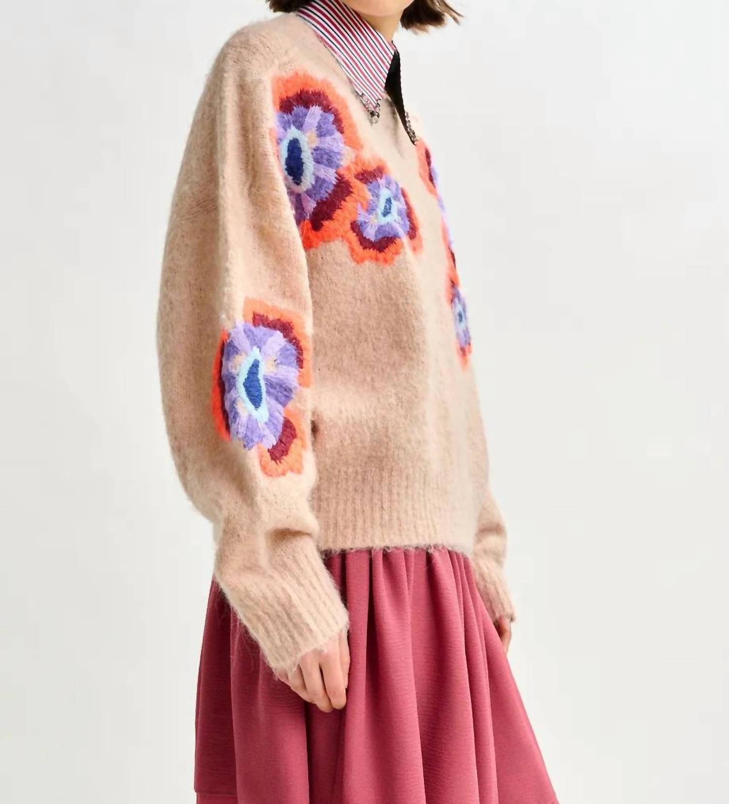 Essentiel Antwerp - Impossible Embroidered Knit Sweater