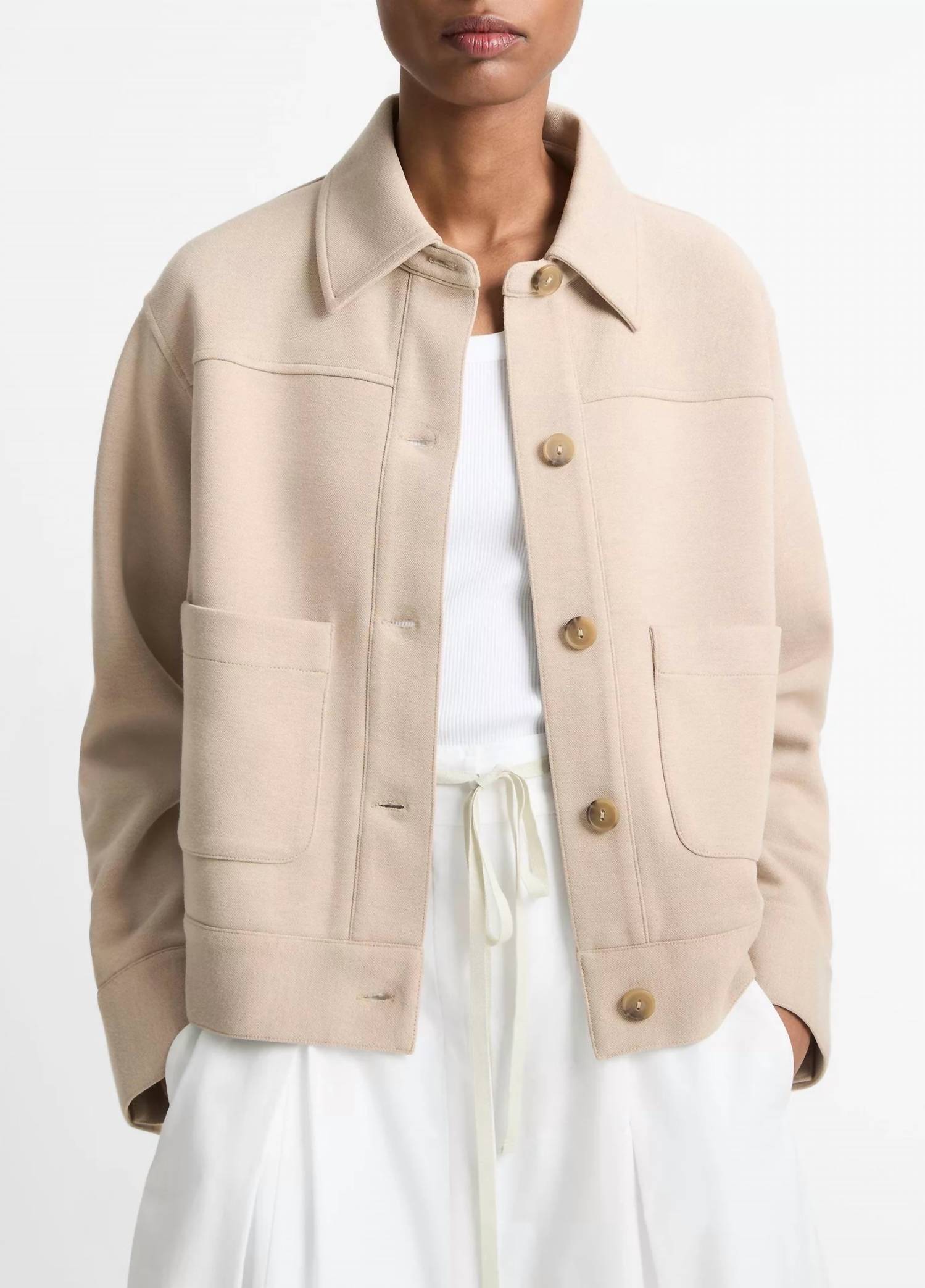 Vince - Double-face Button Front Cropped Jacket