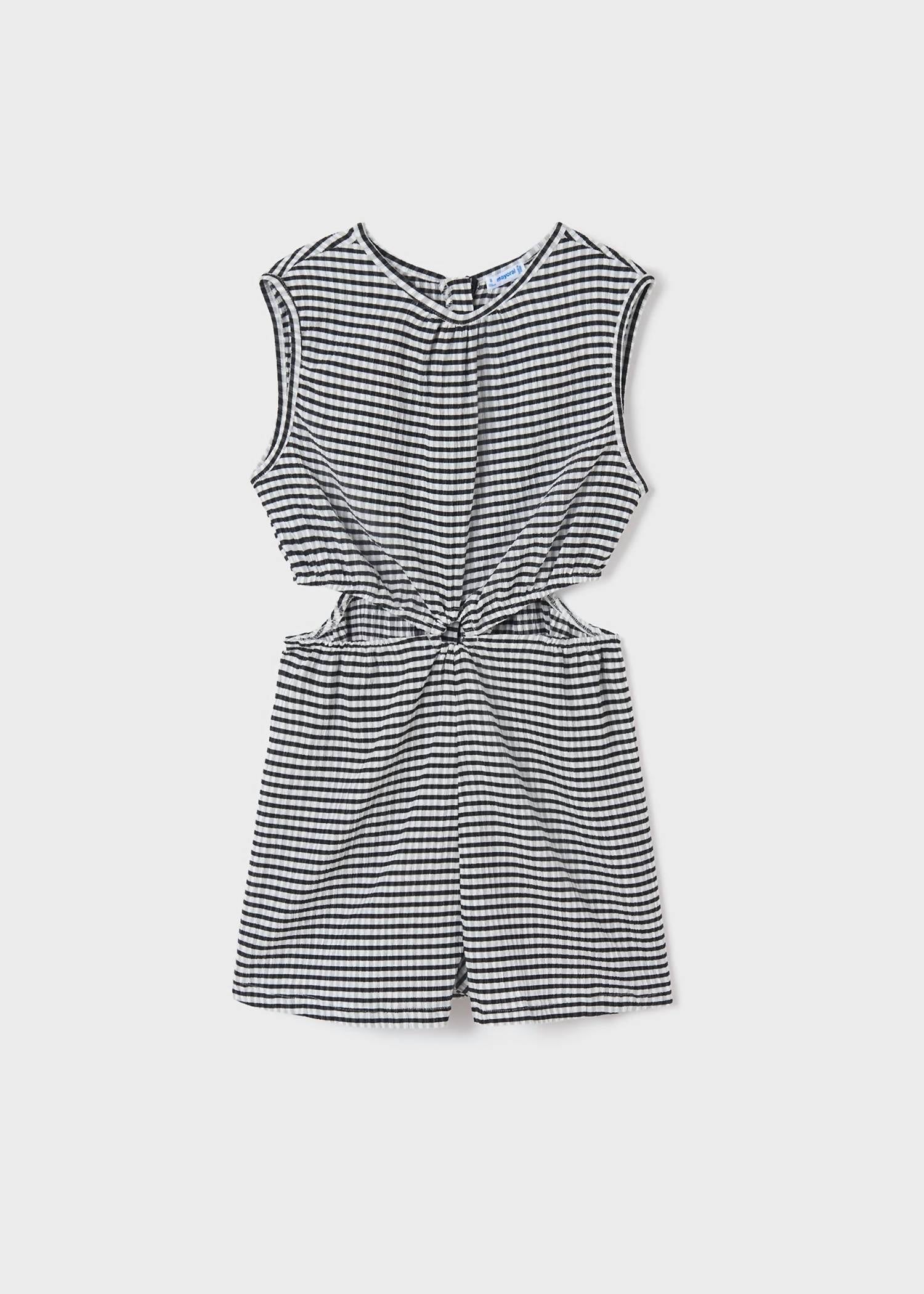 Mayoral - Kids Jacquard Gingham Cutout Jumpsuit