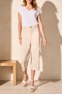 Tribal - Flowy High Rise Twill Capri Pant
