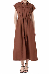 English Factory - Linen Belted Midi Dress