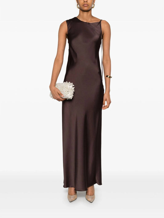 Alysi - Abito Liquid Satin Asimmetrico Melansana