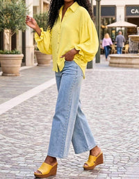 entro Aria Lemon Breeze Blouse in yellow - women's blouse - alternate view