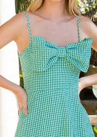 Thml - Bow Front Gingham Midi Dress