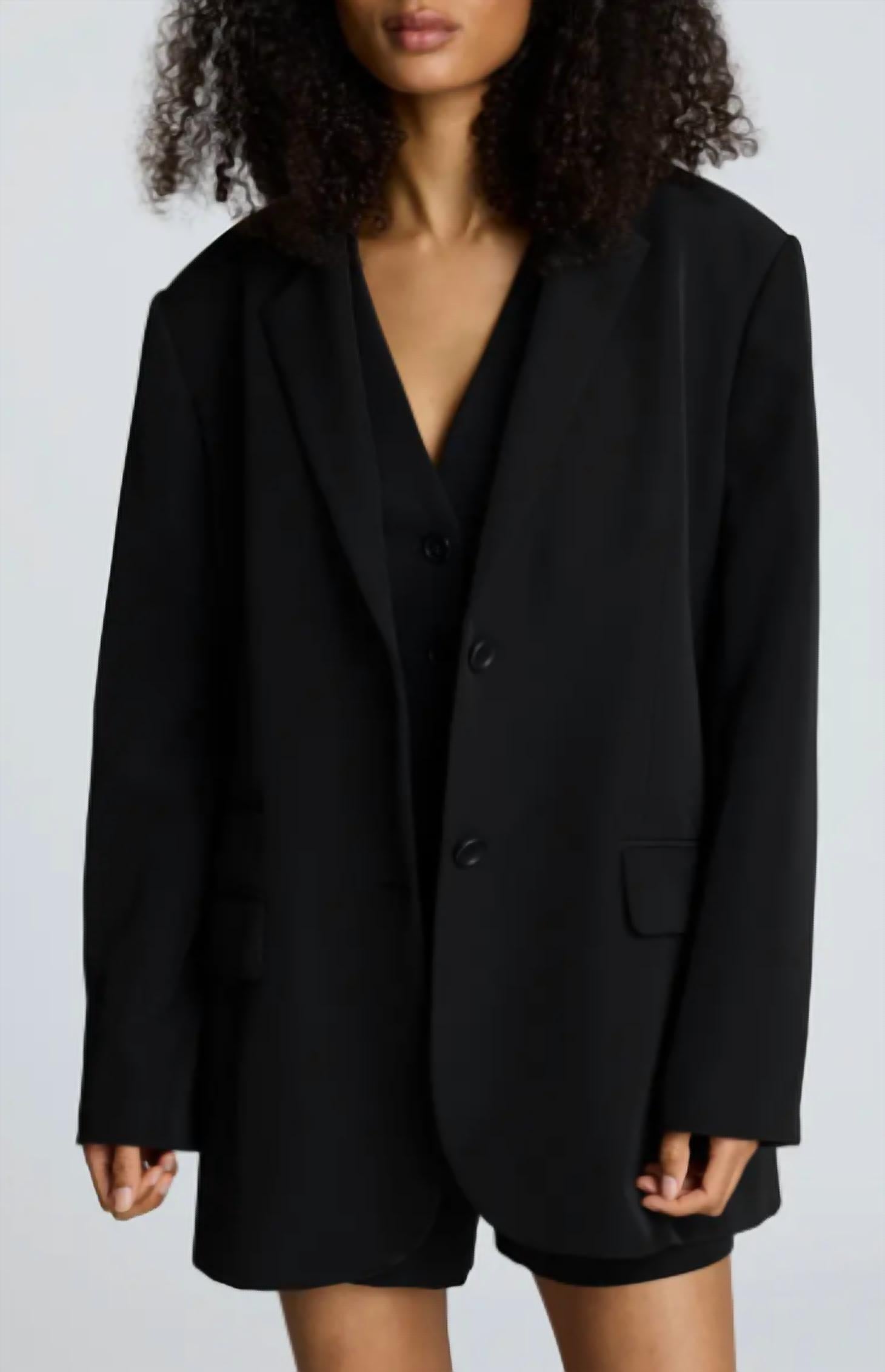 KENNETH COLE Oversize Luxe Twill Jacket in black - women's jacket