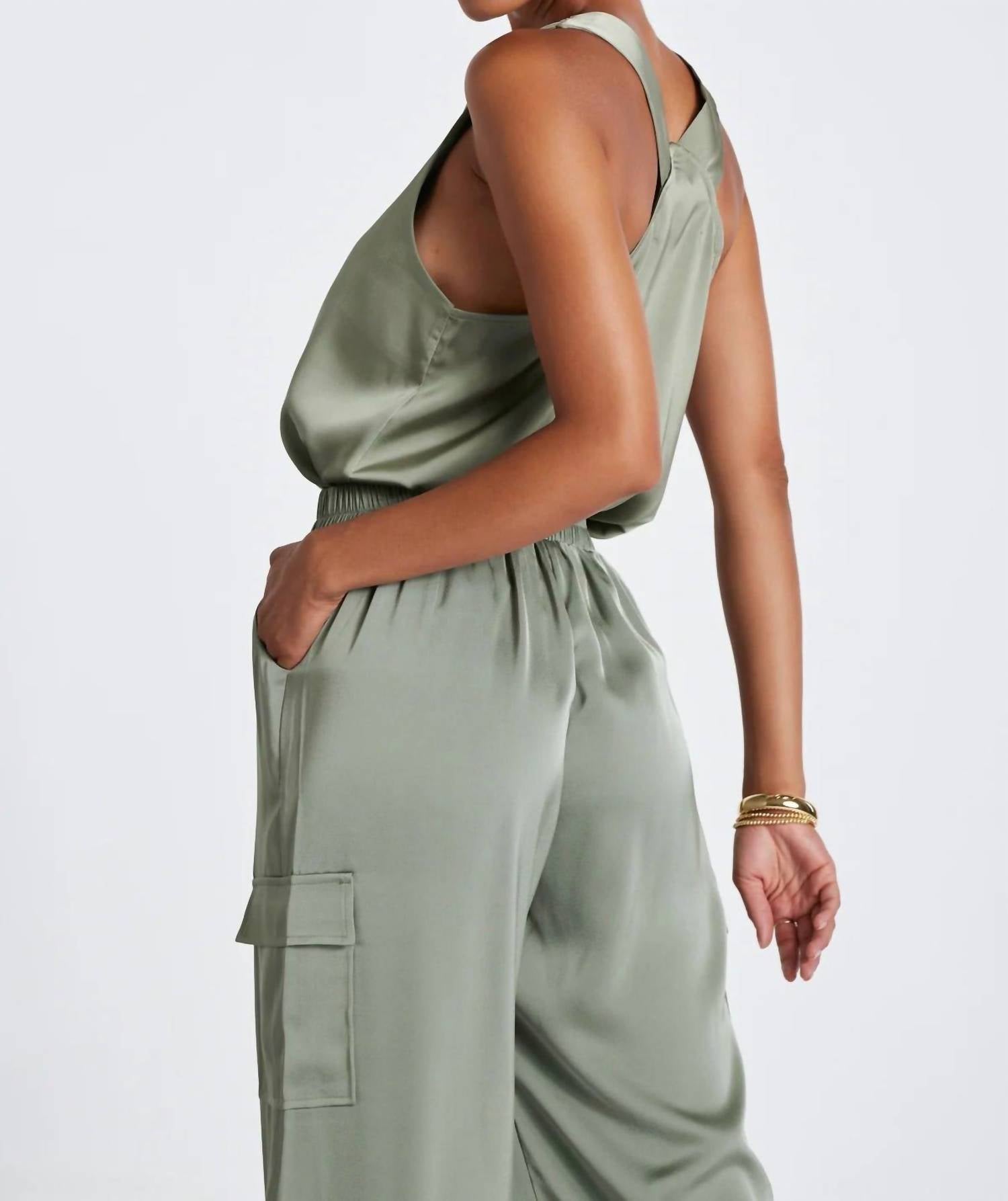 Bishop + Young - Pull on Satin Cargo Pant