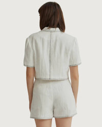 Crescent - Jessie Contrast Stitch Blazer Top