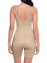 Miraclesuit Modern Miracle Thigh Slimmer Bodysuit in beige - women's shirt - detail view