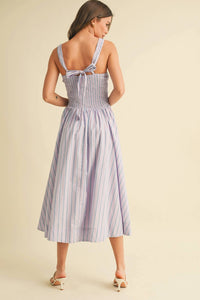 Klesis Basque Waist Midi Dress in lilac - women's dress - alternate view