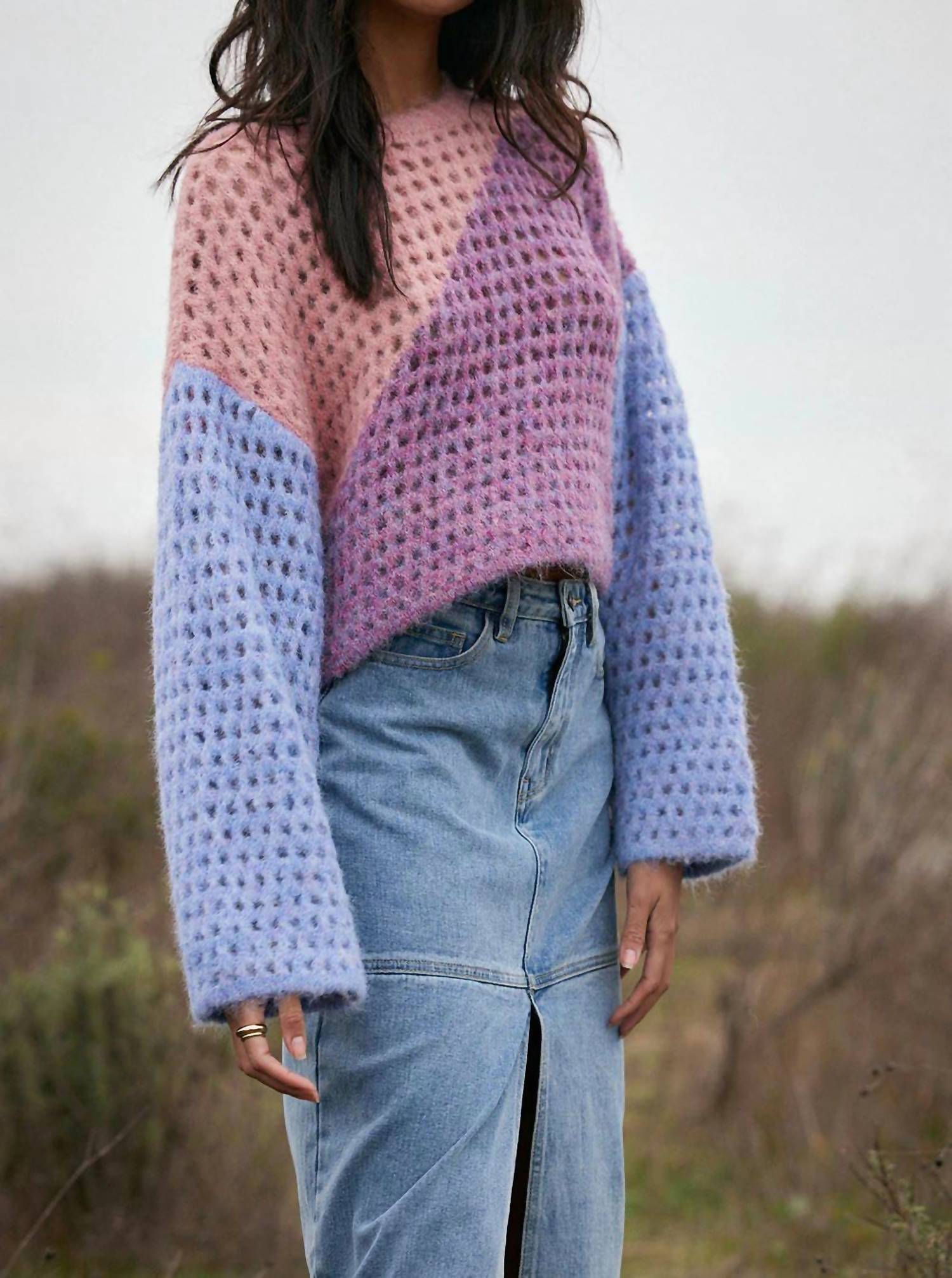 Saltwater Luxe - Kourt Colorblock Open Weave Sweater