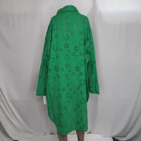 Greta Constantine - Women's Button Up Eyelet Cotton Shirt Dress