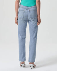 AGOLDE Women's High Rise Stovepipe Jeans in destination - women's jeans - detail view