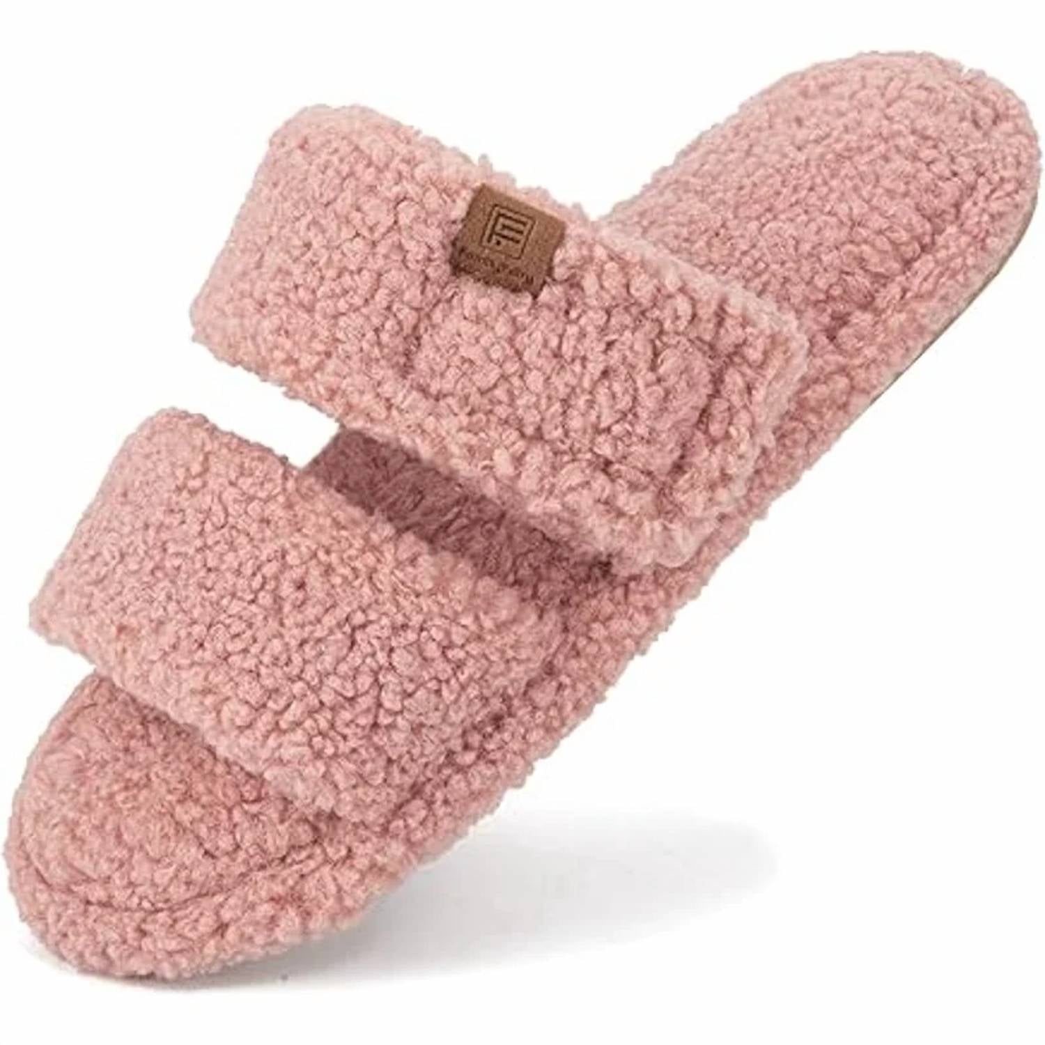 Family Fairy - Women's Washable Fuzzy Slide On House Slippers