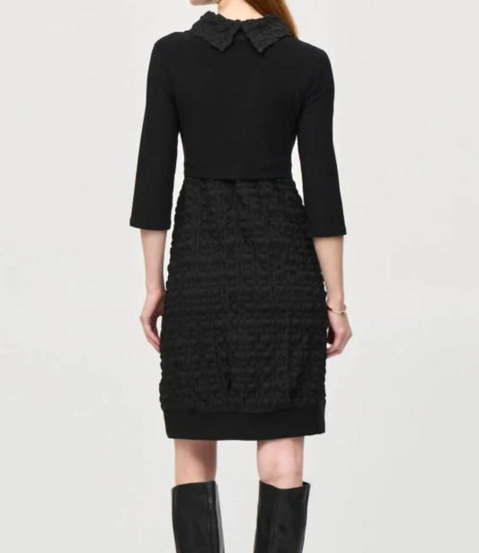 Joseph Ribkoff - Bubble Textured Cowl Neck Cocoon Dress