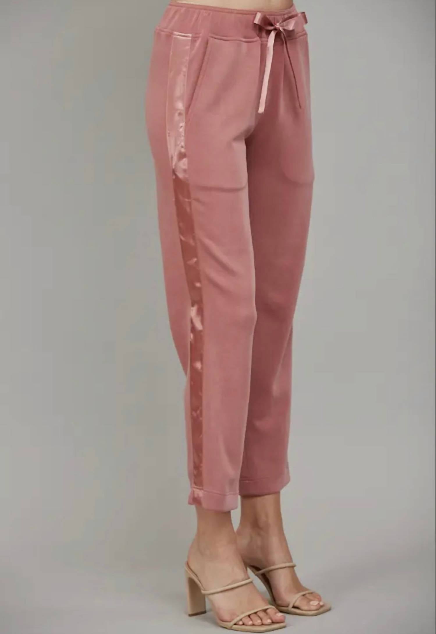 Fate Contrast Satin Lounge Set in rose - women's sleepwear - view 4