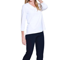Multiples - 3/4 Sleeve V-neck Top