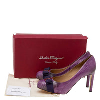 Salvatore Ferragamo - Women's Water Snake Pimpa Vara Bow Pumps