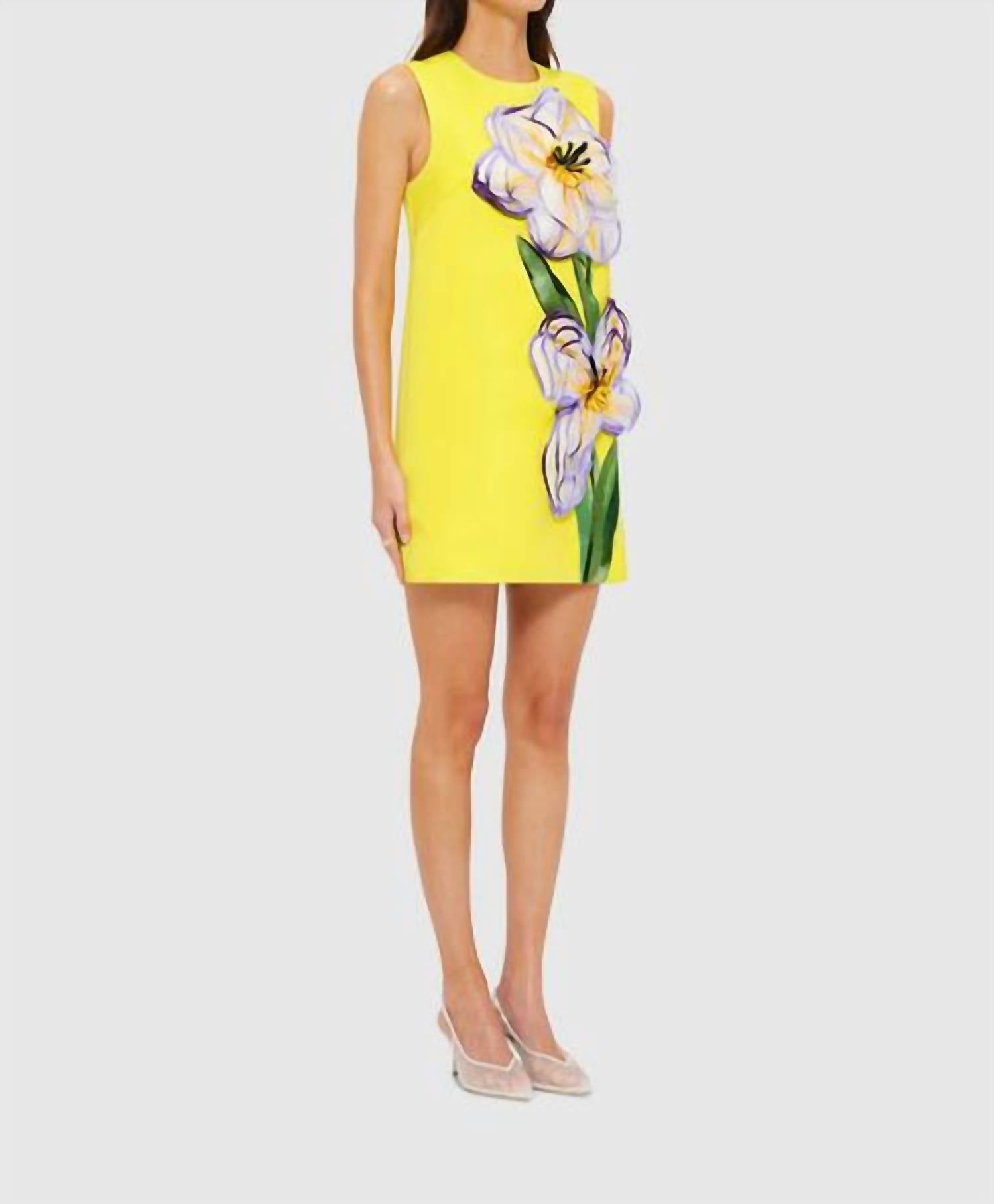 Leo Lin - Yvonne Applique Floral Mini Dress