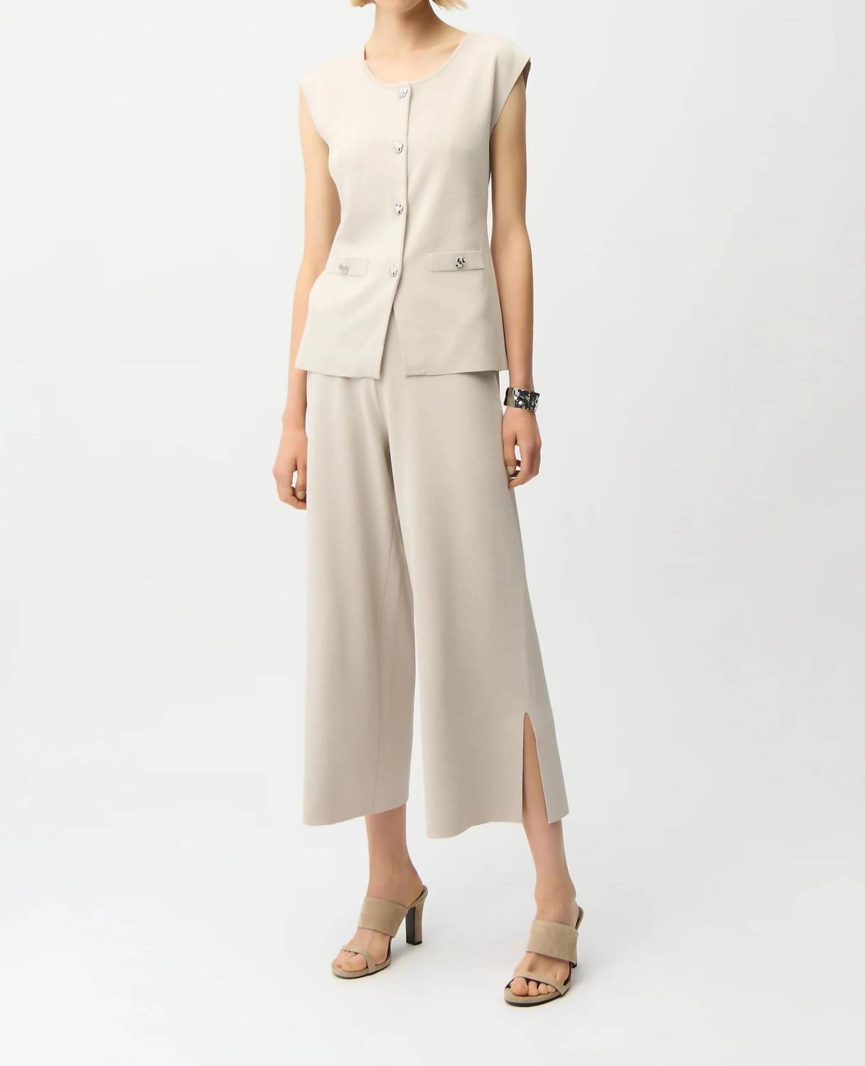 Joseph Ribkoff - Button Front Knitted Vest Top