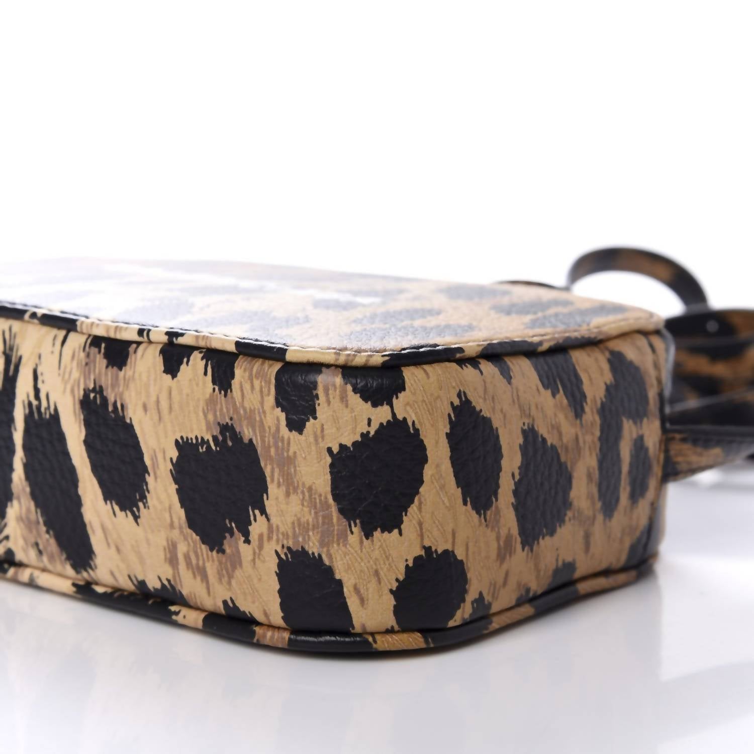Balenciaga - Women's Calfskin Logo Printed Leopard Xs Everyday Camera Bag