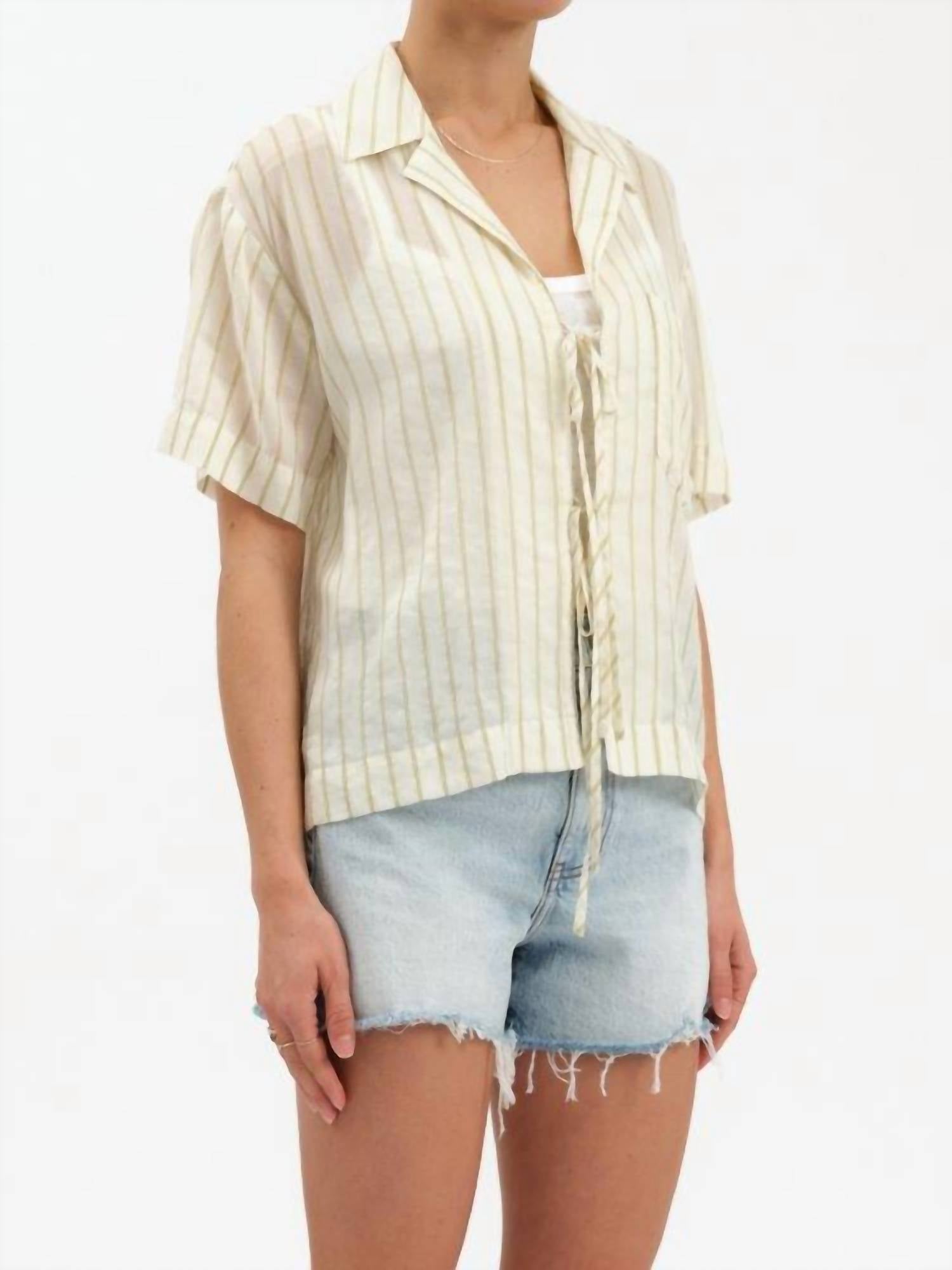 Daze - Denim Buttercup Tie Front Shirt