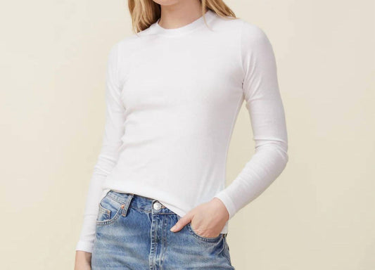 Monrow - Supimafine Rib Long Sleeve Crew Sweater