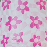 Katydid - Flower Checkered Stainless Steel Insulated Wine Drink 12 Oz Tumbler
