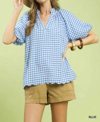 Umgee - Bubble Sleeve Blouse Top