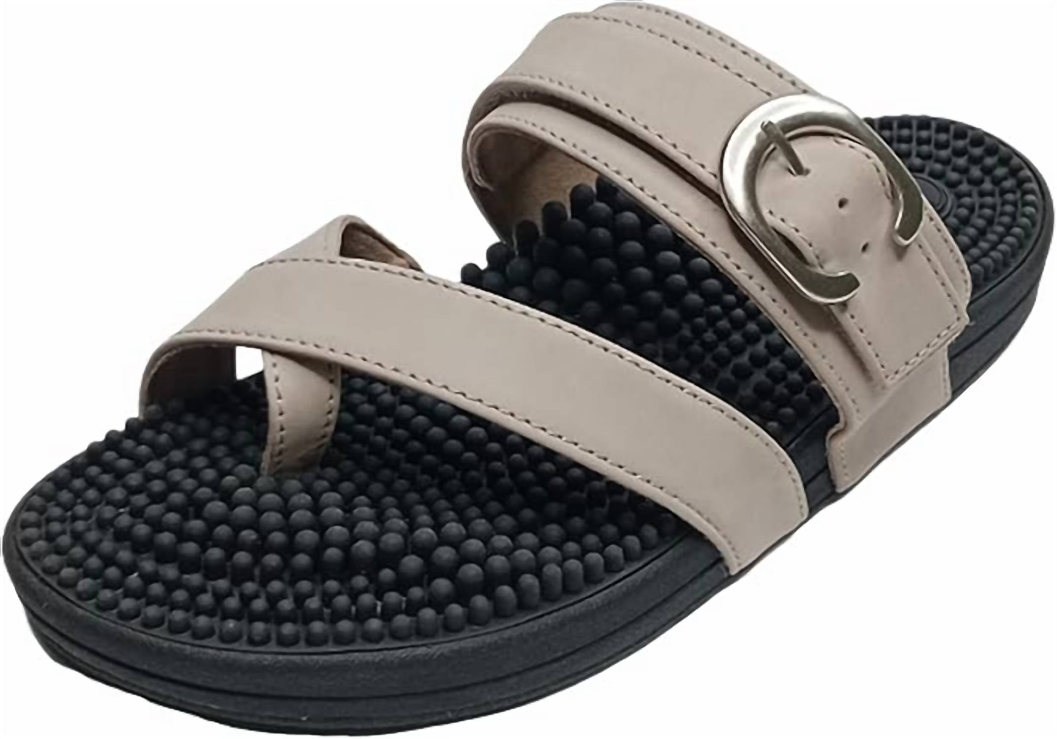 Kenkoh Women's Zen Sandal in taupe - women's sandal - detail view