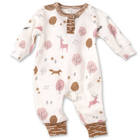 Tesa Babe - Baby Girls Whimsy Wilderness Henley Romper