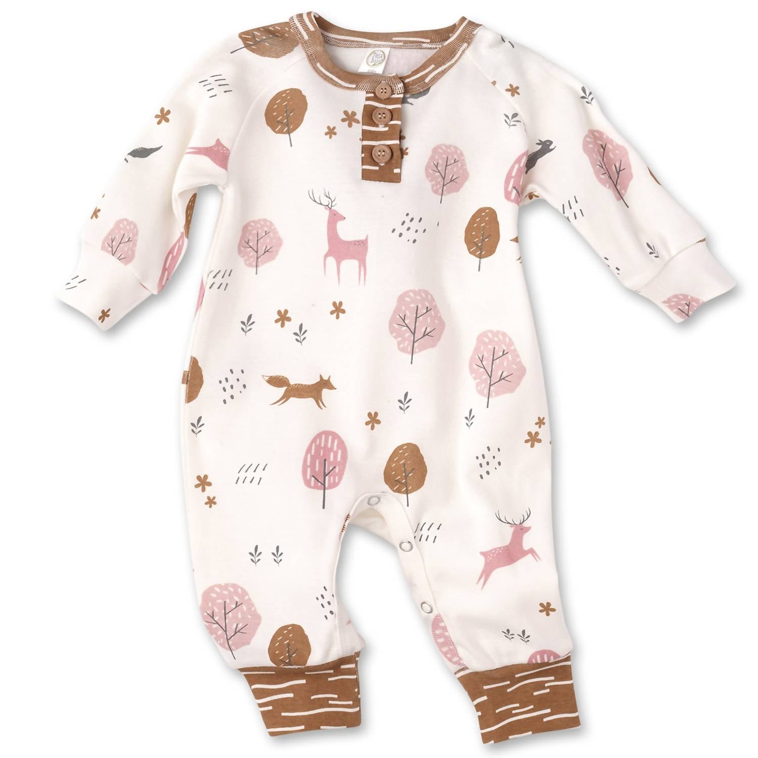 Tesa Babe - Baby Girls Whimsy Wilderness Henley Romper