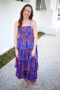 Entro - Print Tiered Maxi Dress
