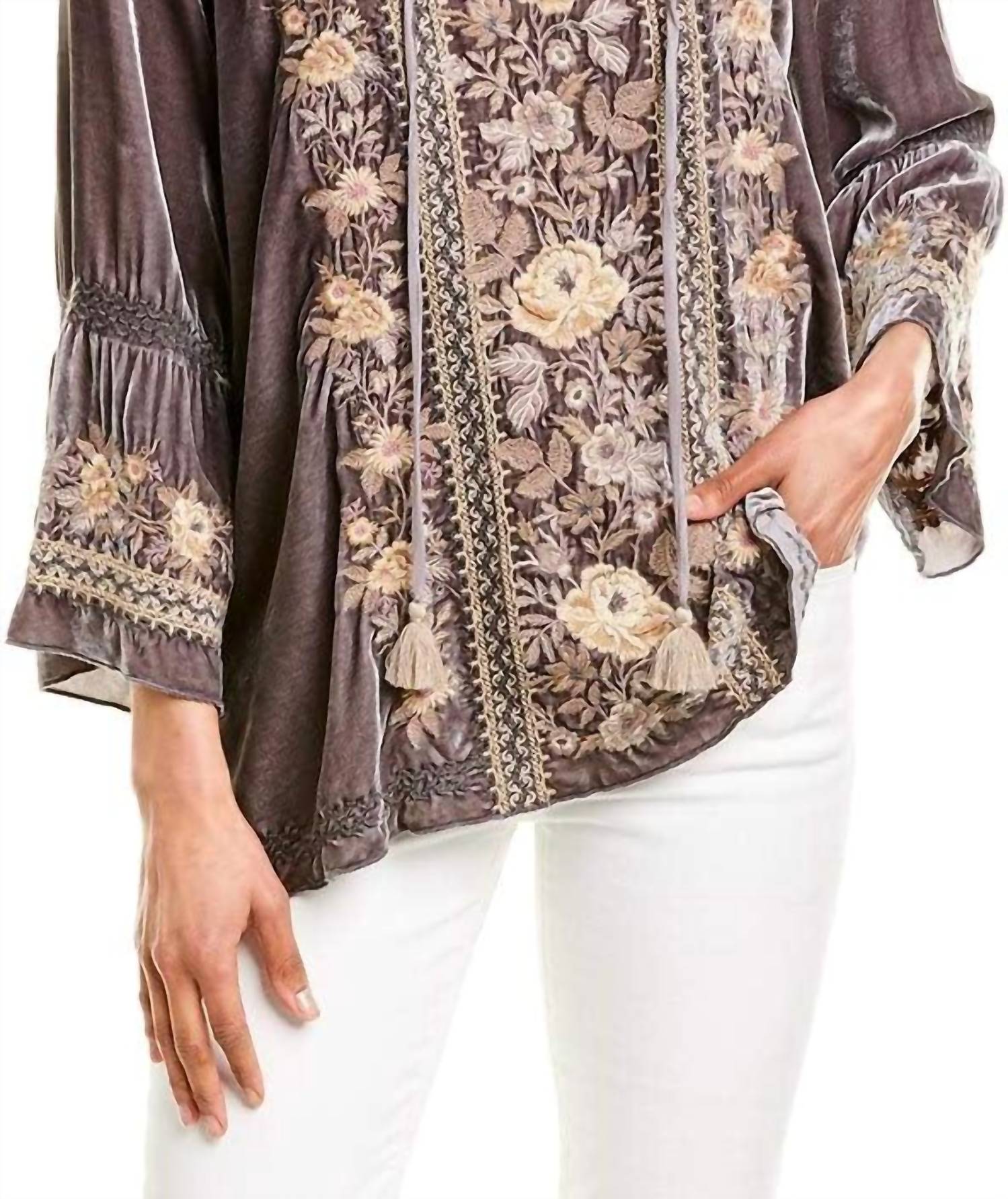 Johnny Was - Marushka Velvet Fare Silk-blend Blouse