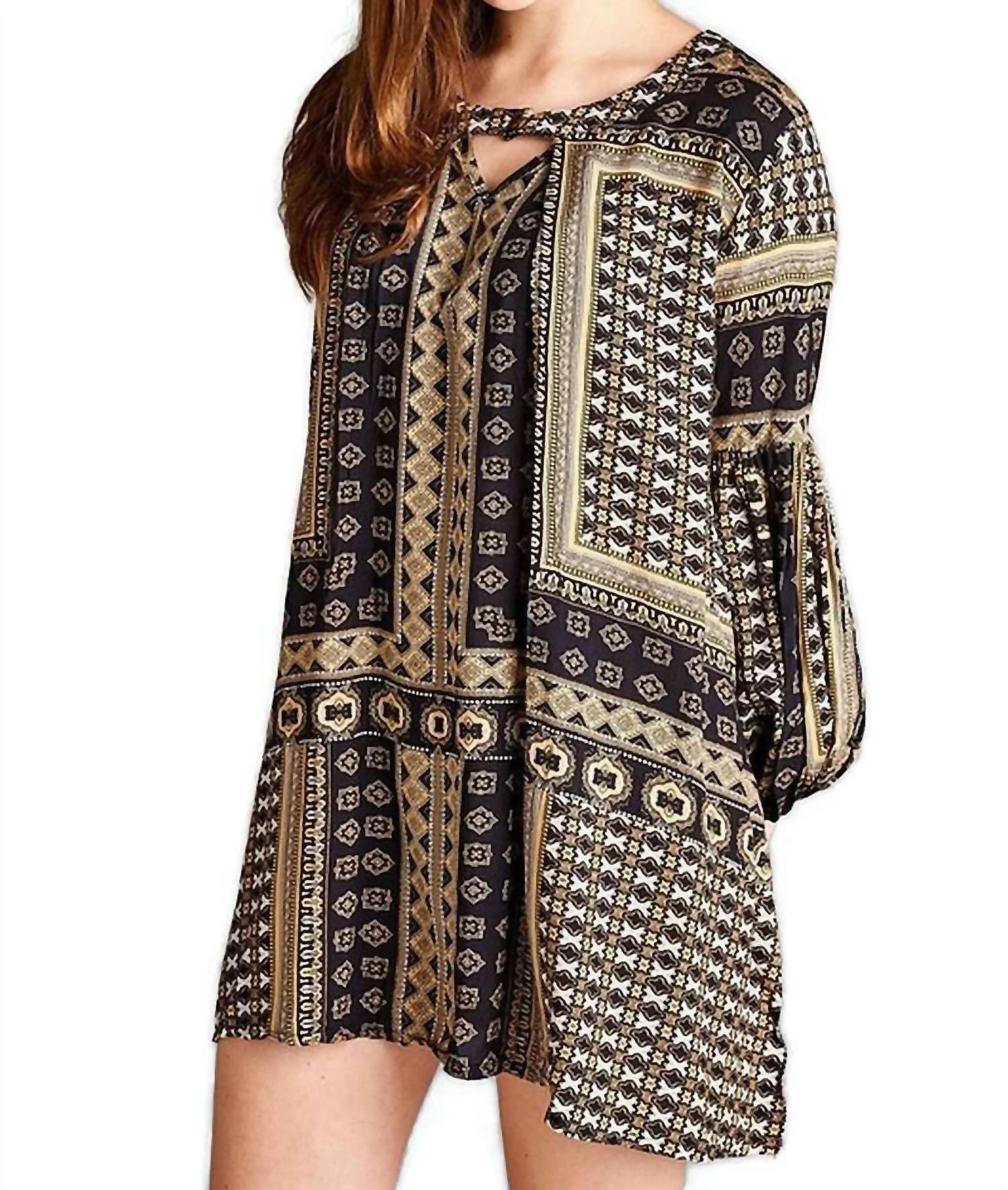 Velzera - Bohemian Keyhole Mini Dress