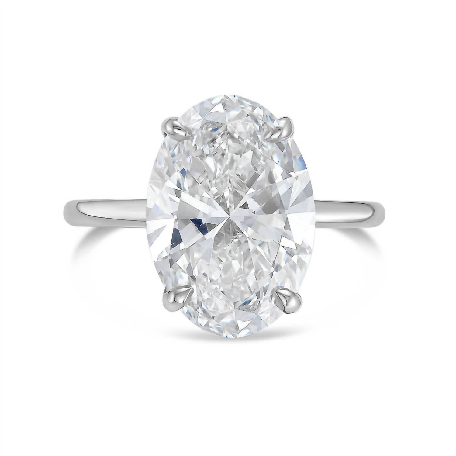 Diana M Jewels - Lab-grown Oval-cut 15.00 Ct Diamond Four-prong Solitaire Ring