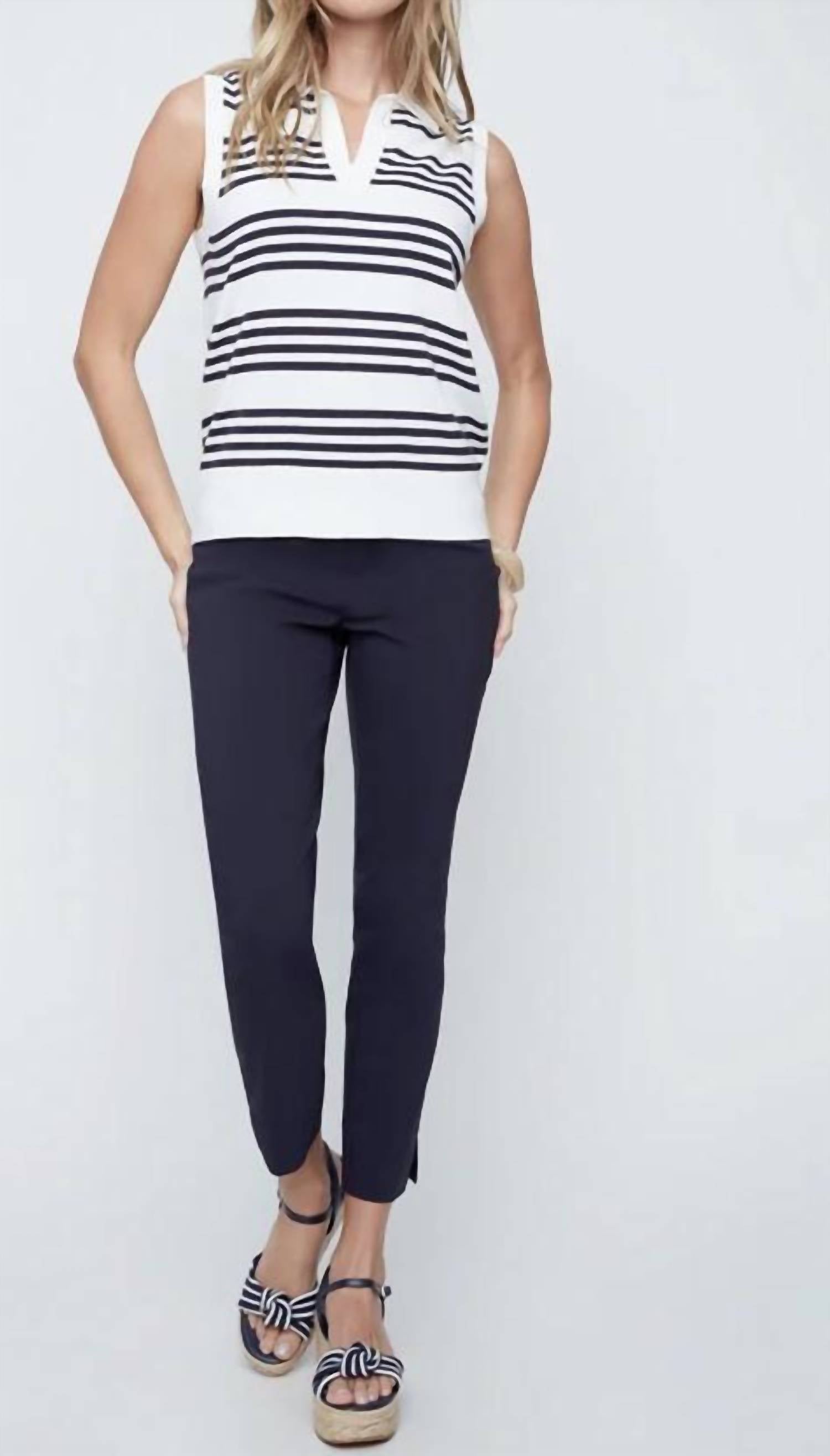Renuar - Stripped Sleeveless Top