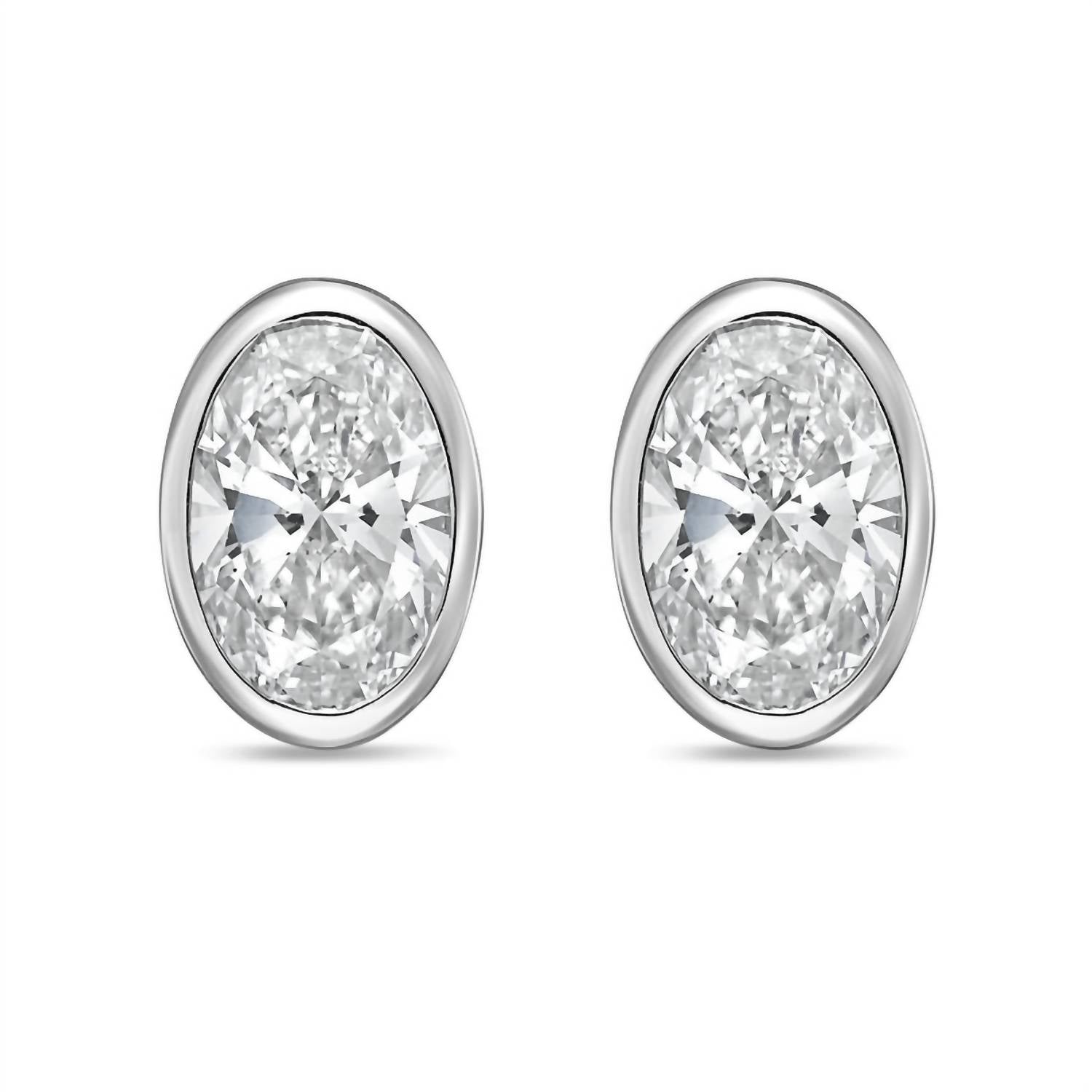 Diana M Jewels - Women's Oval Lab-grown Diamond Stud Earrings (12.00 Tcw) - Luxe