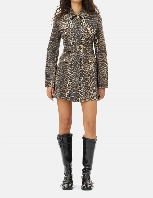 Ganni - Foil Print Denim Dress