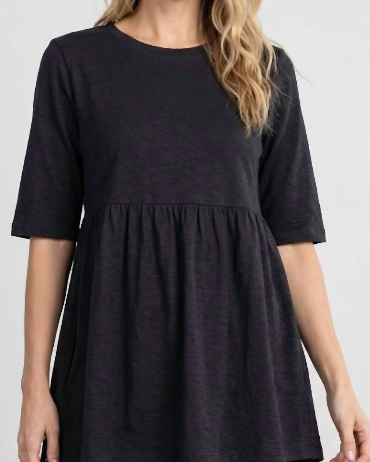 ZENANA Women's Babydoll Tee in black - women's t-shirt - view 4