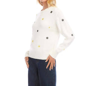 Karen Kane - Ellery Embroidered Daisy Crewneck Sweater
