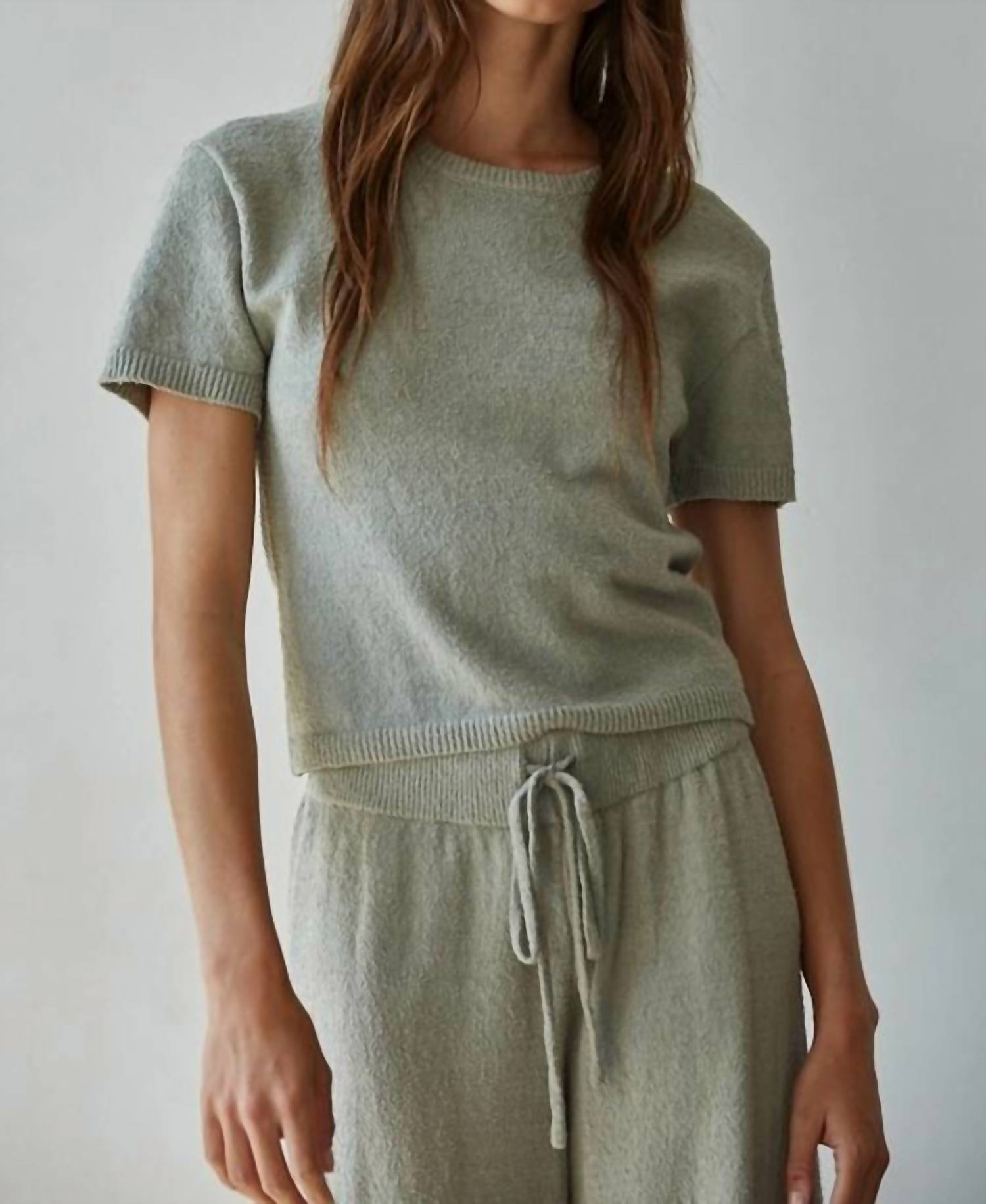 By Together - Jillian Short Sleeve Crop Knit Sweater