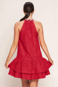 Flying Tomato - Sparkle & Swirl Woven Mini Dress