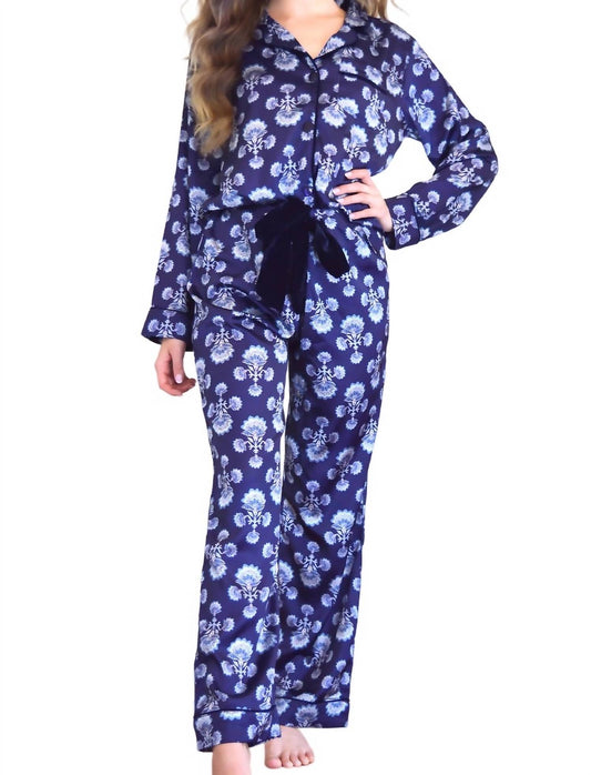 8 Oak Lane - Fan Satin Pant PJ Set