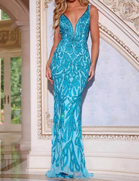 Jovani - Intricate Beaded Mermaid Gown