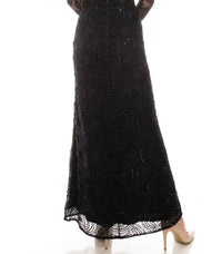Aidan Mattox - Long Sleeve Cutout Back Beaded Dress
